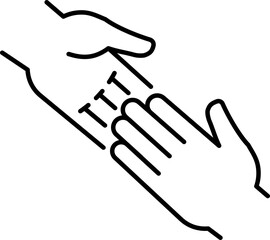 Charity icon. Handshake sign. Linear style.