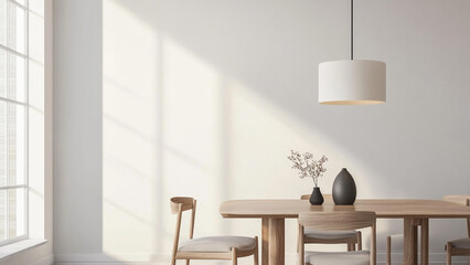 Modern Minimalist Dining Room with Pendant Lamp