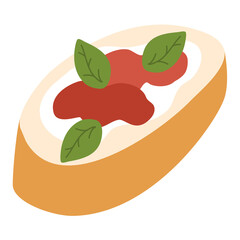 vegan toast with tomatos cherry, cream cheese and basil leaves