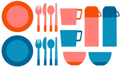 シンプルでかわいいアウトドアの食器セット