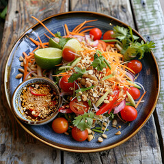 somtum Thai papaya spicy salad, generative ai