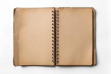 Naklejka premium Open Spiral Notebook. White Blank Notepad Page Isolated for Mockup