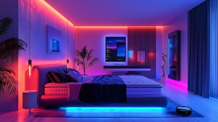 smart home with ambient mood light
