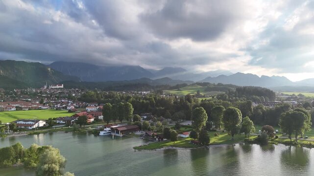 F&uuml;ssen in Bavaria at the border to the Alps Schwangau Neuschwanstein