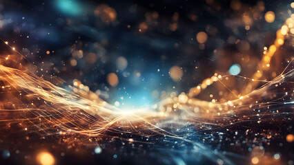 Abstract Light Waves on a Dark Background