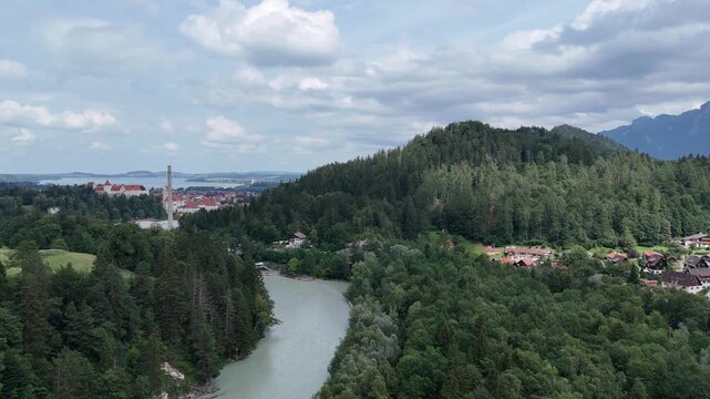 F&uuml;ssen in Bavaria at the border to the Alps Schwangau Neuschwanstein