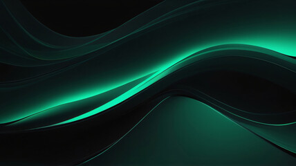 abstract dark green background wave shape design with empty space for text for banner, poster, cover, wallpaper