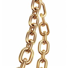 Obraz premium Metal Chain. Strong and Secure Concept of 3D Gold Chain Link Broken