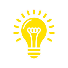 Bulb light vector icon flat style