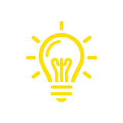 Bulb light vector icon flat style