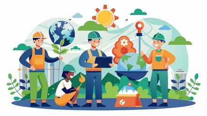 Fototapeta premium Environmental Scientists are monitor environmental conditions, develop strategies to minimize environmental impact, and collaborate with stakeholders to ensure the long-term sustainability