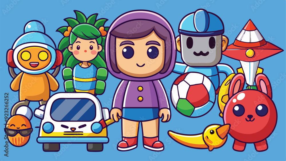 Poster flat design character vector illustrations diverse characters in everyday activities with a flat, mi