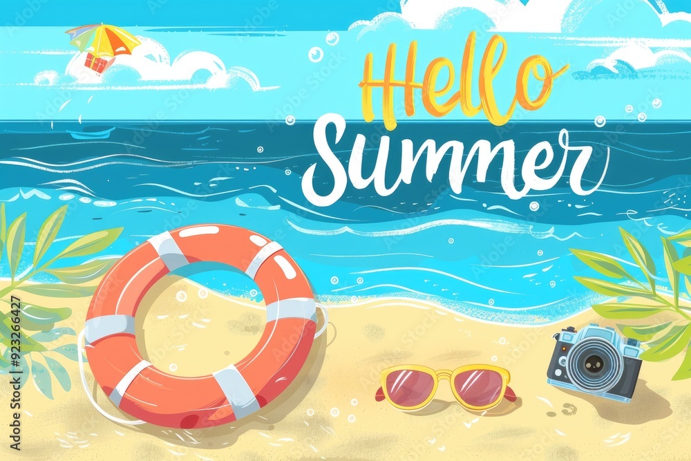 Canvas Prints summer holiday background with flops. generative ai