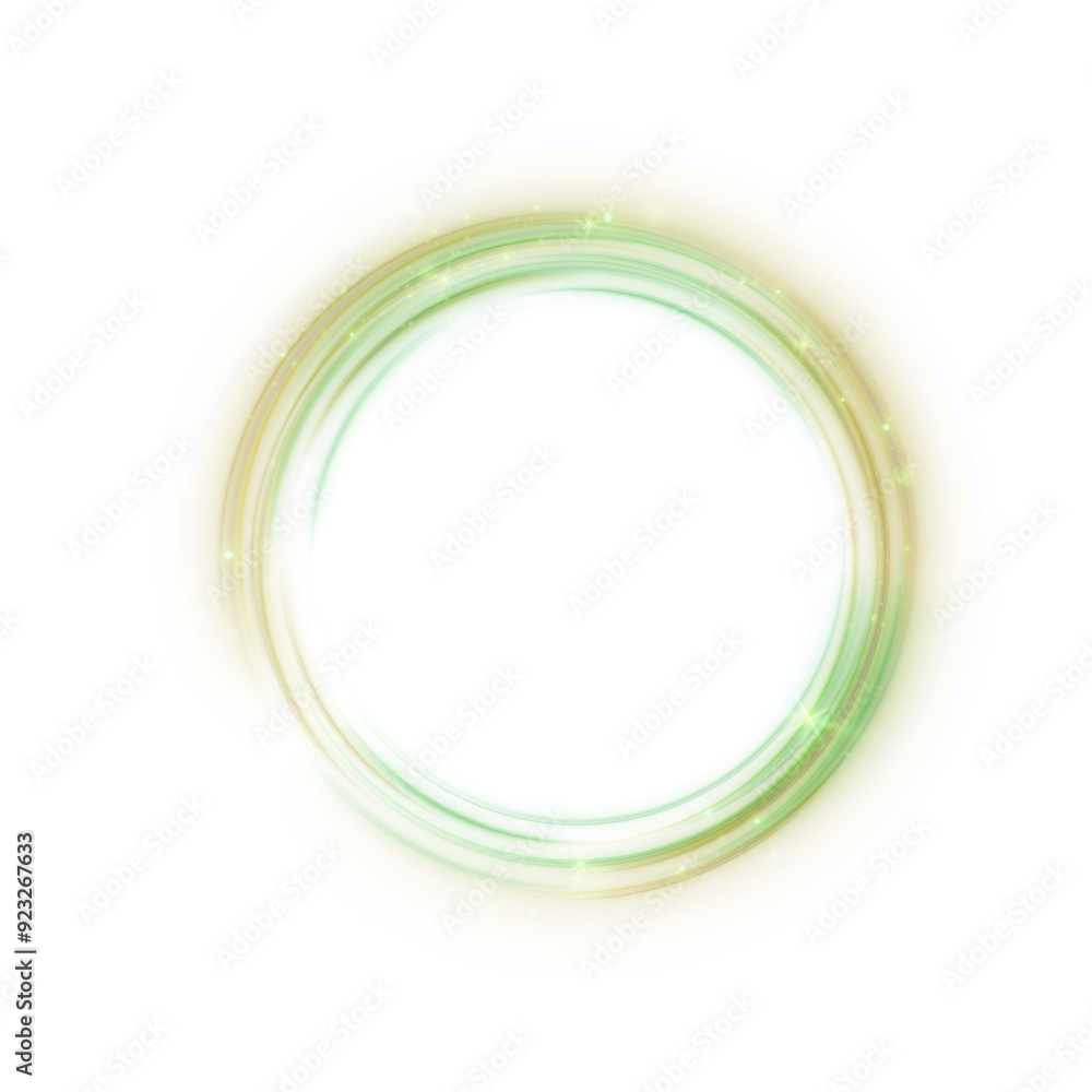 Poster green bright ring light effect with special light effect and place for text. for design and vector i