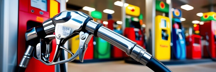 Fototapeta premium self-serve gas station Fuel nozzles