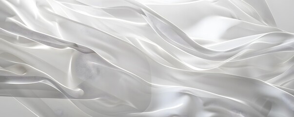 Fototapeta premium Abstract White Fabric Draped in Smooth Waves
