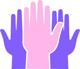 Active hands. Hands up. Flat style.