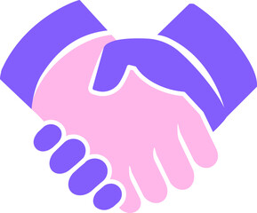 Hand shake icon. Flat style.