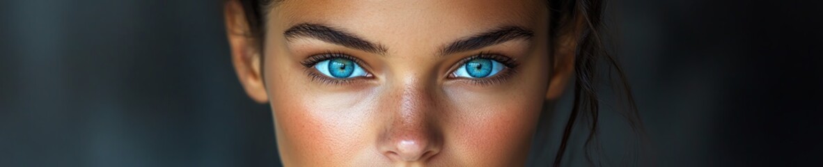 Obraz premium Closeup of a woman s face in intense concentration during a balance pose, disciplined effort
