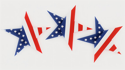 three stars with the american flag on them