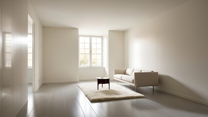 Fototapeta premium living room in beige tones with a stylish sofa. modern interior background, living room, Contemporary style