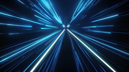 Abstract Blue and White Lights, Radiating from Center
