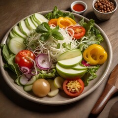 salad with tomatoes and cucumbers