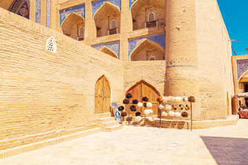 Sheepskin hats at a street bazaar in Ichan Kala, Khiva's Inner Town.