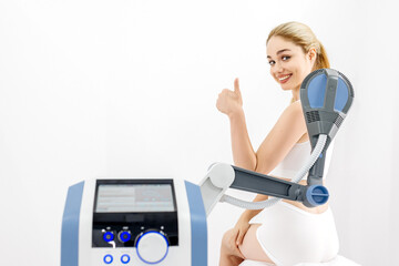 SIS to help with healing joints through electromagnetic therapy. Super inductive system for leg...