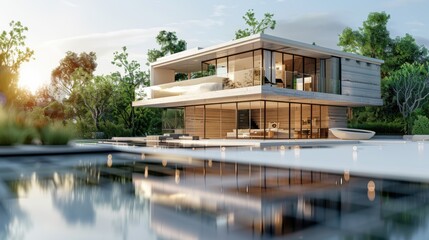 Fototapeta premium 3d design of a smart eco house.