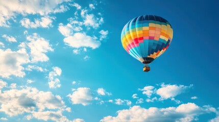 Fototapeta premium Colorful Hot Air Balloon Soaring Through the Sky