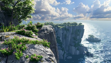 A majestic view from a cliffside