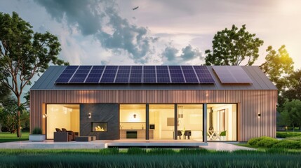 Obraz premium 3d design of a smart eco house.