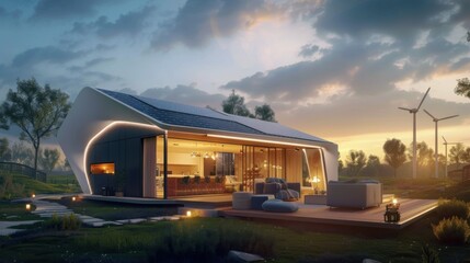 Obraz premium 3d design of a smart eco house.