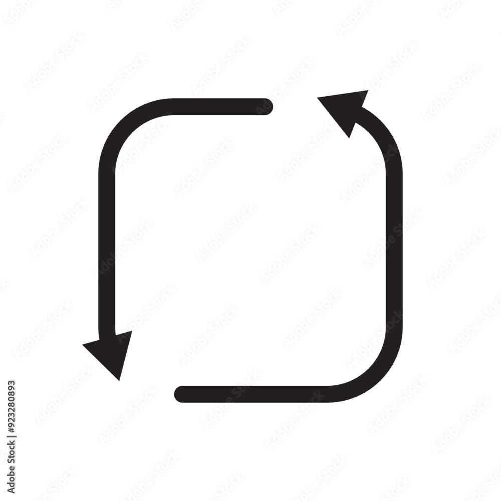 Poster arrows repeat icon set. rotation and repeat vector symbol. exchange and replace sign. reverse and re