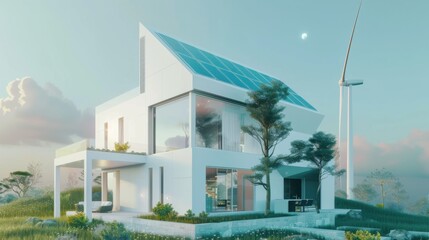 3d design of a smart eco house.