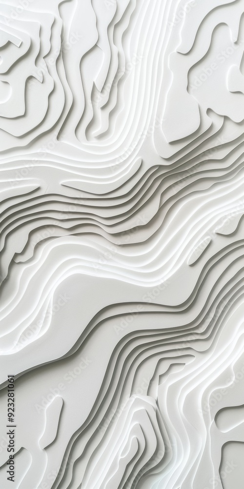 Poster flat lay contour line on abstract background in white clear dominance