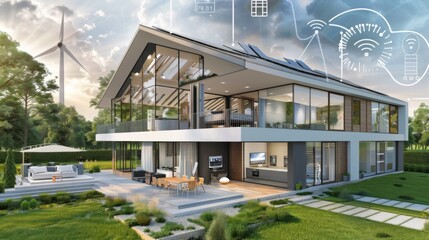 3d design of a smart eco house.