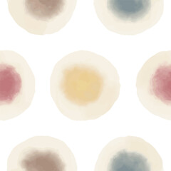 Watercolor abstract circles. Seamless pattern. Simple surface design.