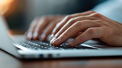 Photorealistic image of a hand inputting a password on a laptop, the privacy lock icon unlocking.