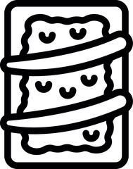 Simple line vector icon representing a delicious chocolate cake, ideal for food blogs and menus