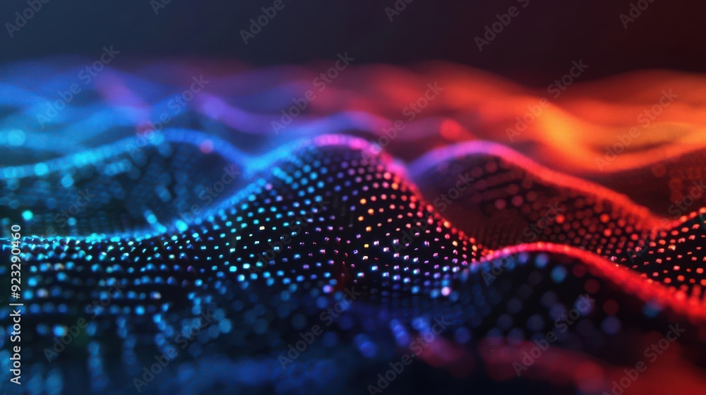 Aufkleber twinkling fractal patterns in a digital communication interface, souvenirs technology, illuminated f