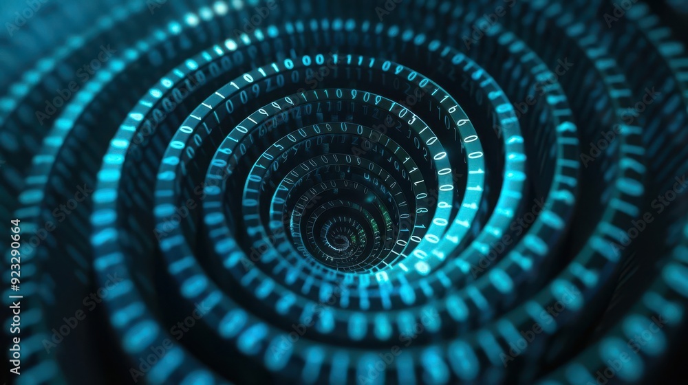 Aufkleber twinkling spiral patterns in a digital communication framework, luminous spiral data
