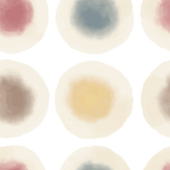 Watercolor abstract circles. Seamless pattern. Simple surface design.