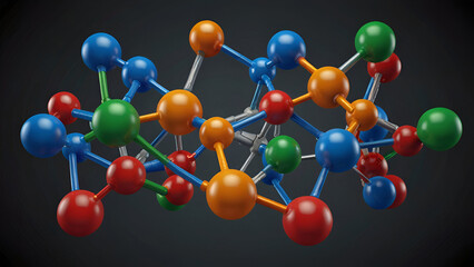 Obraz premium 3d render of molecule