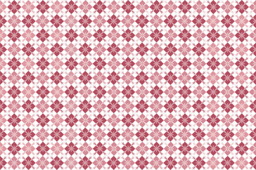 pixel art flower on white background wallpaper oriental seamless pattern.ornament. Ethnic .decor style.  geometric ornament. Vector seamless pattern.  blanket, Pink, red, white