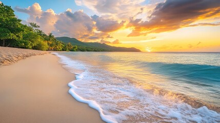 Peaceful Sunset Beach Landscape