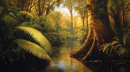 Naklejka premium tropical coral reef with palm trees