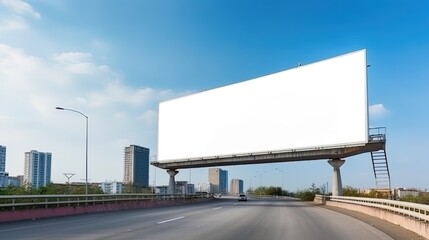 Obraz premium Advertising mock up blank billboard with copy space for your text content public information board billboard blank for outdoor advertising poster