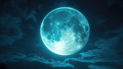 Enormous Moon Hanging Over a Tranquil Landscape